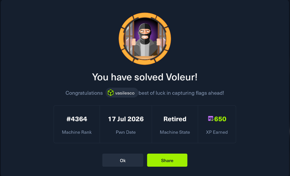 HTB Voleur preview